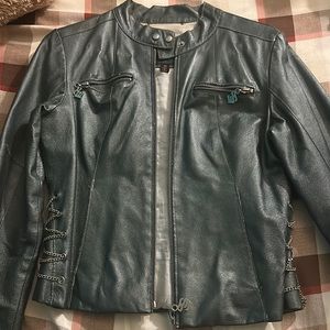 Green leather jacket